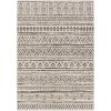 5 ft. x 8 ft. Black Off-White Chevron Coastal Area Rug