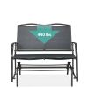 Patio Loveseat Swing Glider Rocker with Armrests in Charcoal