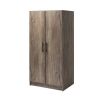 Bedroom Armoire with Hanging Rail in Grey Brown Wood Finish