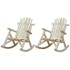 FarmHouse Classical Fir Wood Rocking Adirondack Chair Natural