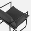 Modern Dark Grey Accent Chair with Metal Frame