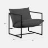 Modern Dark Grey Accent Chair with Metal Frame