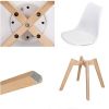 Modern White Shell Dining Chair Upholstered Padded Seat w/ Beechwood Legs