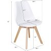 Modern White Shell Dining Chair Upholstered Padded Seat w/ Beechwood Legs