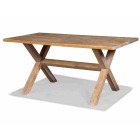 Modern Farmhouse Solid Wood Dining Table in Distressed Driftwood Finish