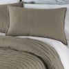 Full/Queen Modern Brick Stitch Microfiber Reversible Comforter Set in Taupe