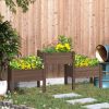 Brown 3 Wooden Elevated Planter Garden Beds