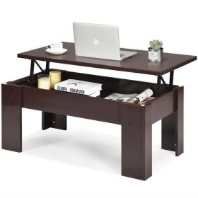 Farmhouse Lift-Top Coffee Table in Espresso Brown Wood Finish