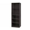 71-inch Tall 5-Shelf Bookcase in Dark Brown Espresso Wood Finish