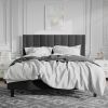 Full size Black Velvet Upholstered Platform Bed Frame with Headboard