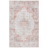 4 ft. x 6 ft. Persian Style Light Grey Red Area Rug