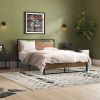 Full Modern Metal Platform Bed Frame w/ Wood Headboard Footboard