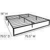 King Size 14 Inch Black Metal Steel Slat Platform Bed