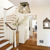 Rustic Wood Metal Glass Ceiling Light