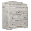 Farmhouse Nautical 3 Drawer Changing Table in Washed Pine