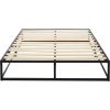 Full size 10-inch Low Profile Modern Metal Wood Slat Platform Bed Frame