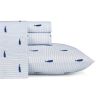 100-Percent Cotton Sheet Set in Full Size Coastal with Blue Whale