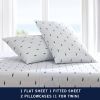 100-Percent Cotton Sheet Set in Full Size Coastal with Blue Whale