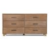 Modern Farmhouse 6 Drawer Double Dresser in Rustic Pine Finish