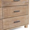 Modern Farmhouse 6 Drawer Double Dresser in Rustic Pine Finish