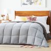 Full Size Plush Light/Dark Grey Reversible Polyester Down Alternative Comforter