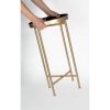 Gold Finish Metal End Table with Removable Black Tray Top