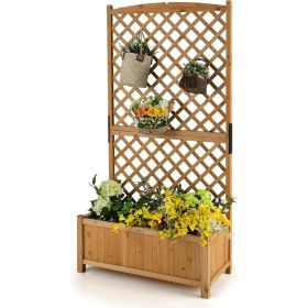 Raised Garden Bed Planter Box with 71-inch High Trellis