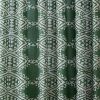 Shower Curtain with Green White Geometric Motif Pattern