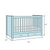 SF Home Solid Wood Convertible Crib in Grey