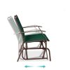 Patio Loveseat Swing Glider Rocker with Armrests in Hunter Green