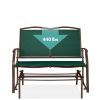 Patio Loveseat Swing Glider Rocker with Armrests in Hunter Green