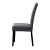 Modern Grey Dining Chair with Black Wood Legs