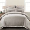 Full/Queen French Country Grey 5-Piece Lightweight Comforter Set w/ Lace Trim