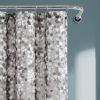 Floral Vines and Flowers Shower Curtain in Grey White