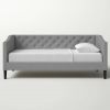 Twin size Modern Grey Fabric Upholstered Button-Tufted Daybed