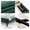 Queen size Modern Green Velvet Upholstered Platform Bed with Headboard