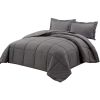 Queen Size Reversible Microfiber Down Alternative Comforter Set in Grey