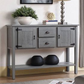 Farmhouse Cabinet with Storage Drawers in Grey