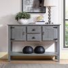 Farmhouse Cabinet with Storage Drawers in Grey