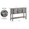 Farmhouse Cabinet with Storage Drawers in Grey