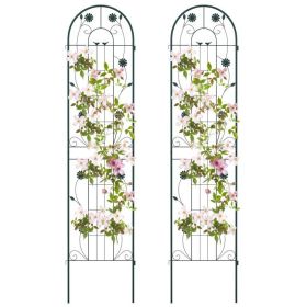 7-ft Galvanized Steel Outdoor Garden Trellis in Green Metal