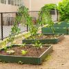 7-ft Galvanized Steel Outdoor Garden Trellis in Green Metal