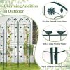 7-ft Galvanized Steel Outdoor Garden Trellis in Green Metal