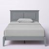 Twin Traditional Solid Oak Wooden Platform Bed Frame with Headboard in Grey