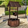 Outdoor Garden Solid Wood Wishing Well Water Fountain