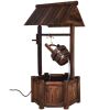 Outdoor Garden Solid Wood Wishing Well Water Fountain