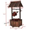 Outdoor Garden Solid Wood Wishing Well Water Fountain