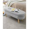 Modern Boho Style Grey Linen Bedroom Storage Bench