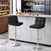 Black Faux Leather Barstool with Low Back Swivel Seat