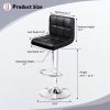 Black Faux Leather Barstool with Low Back Swivel Seat